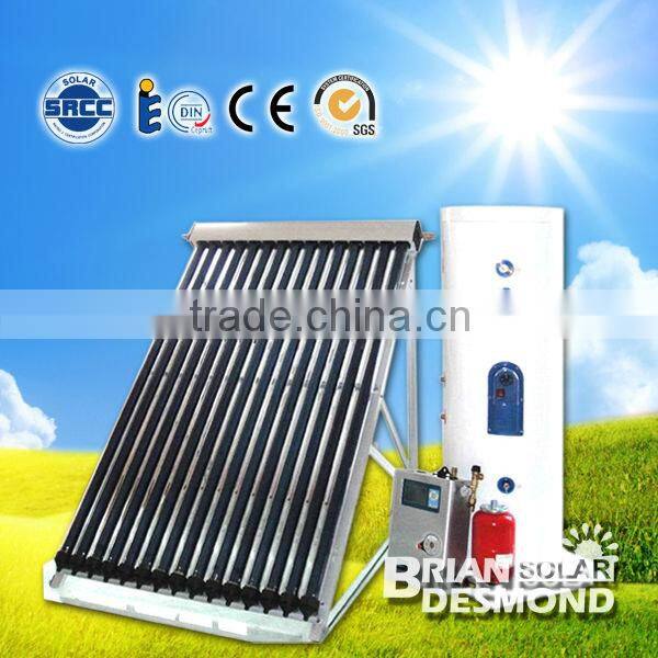 Split pressurized solar water heater collector with SP116 working station