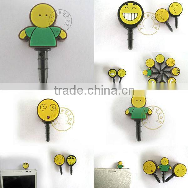 Manufacturer fashion and cute pvc dust plug stopper