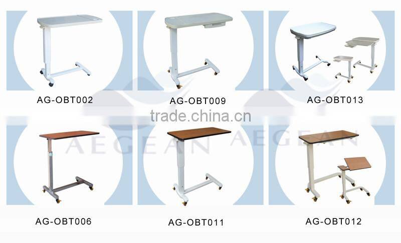 From China supplier AG-OBT003B CE ISO durable ABS hospital medical over bed table