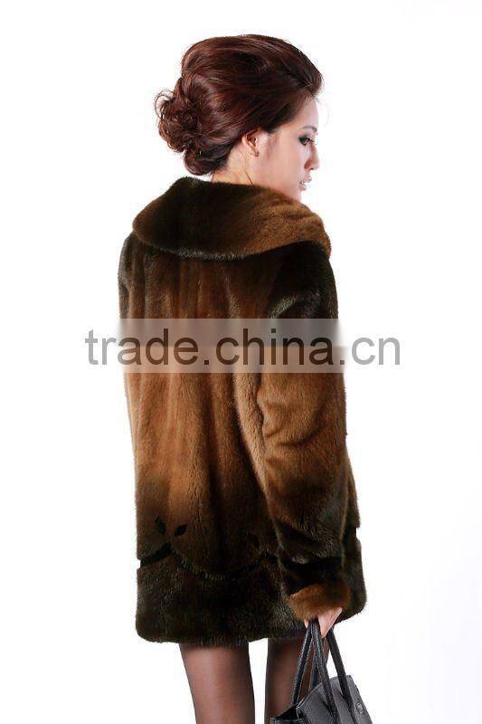 coffee space dye fur coat