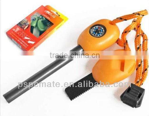 Orange handle Ferrocerium Flint Fire Starter Lighter Magnesium tool Survival kit for 2013 hot selling item