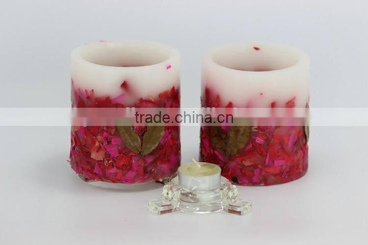 dried flower design candle for decoration wholesale
