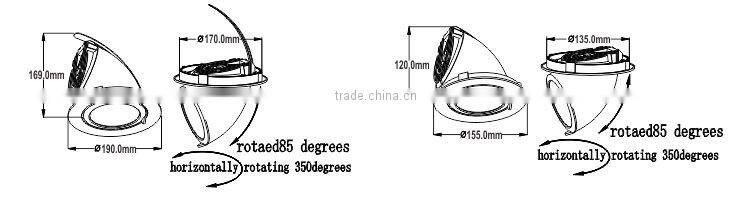 High CRI warm white 2800k-3200k 30W gimbal LED downlight for commercial lighting