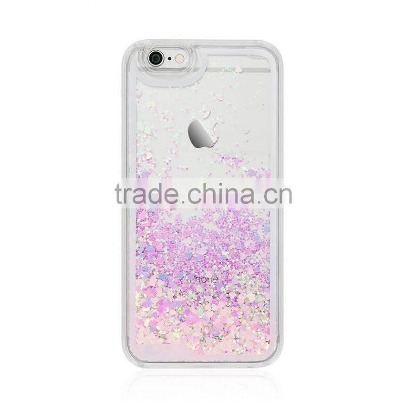 Bling Sparkle Glitter Heart Liquid Quicksand TPU Phone Case For iPhone 6s 6 Plus