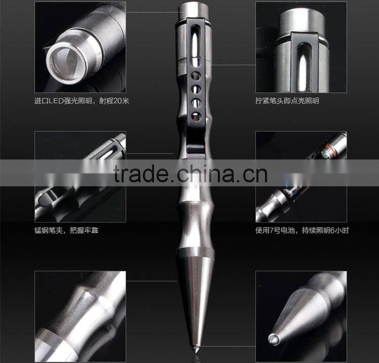 LED tactical pen , novelty windows broken tool as gift pen
