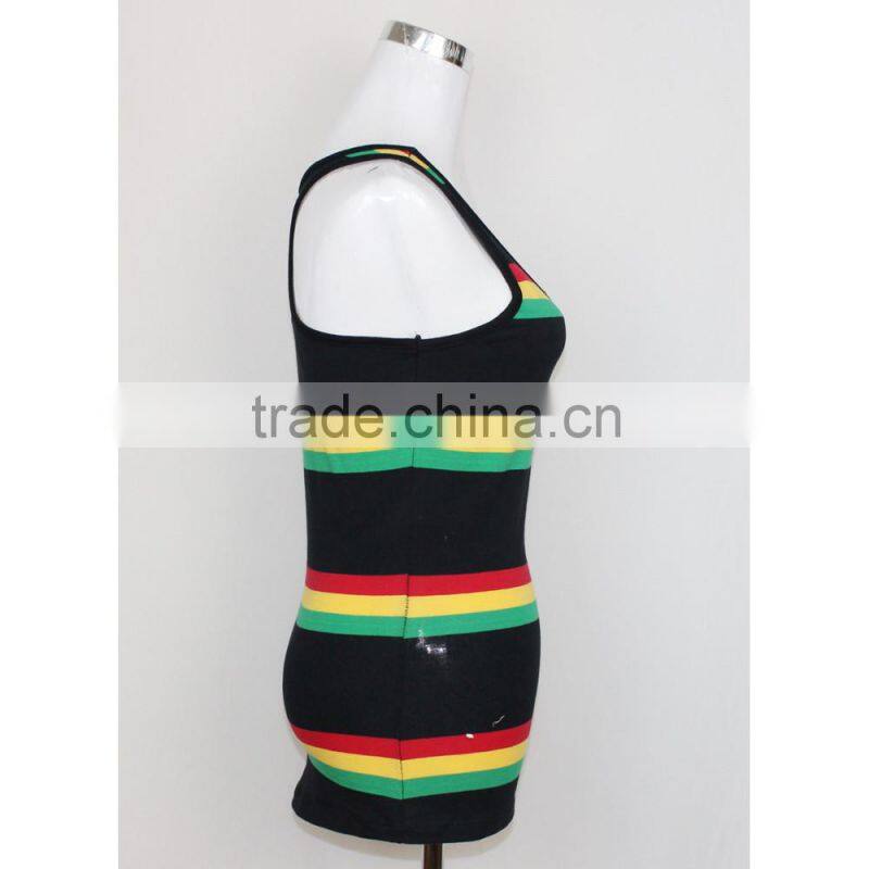 100% cotton women fashion gym tank top/wholesale fancy tops for girls