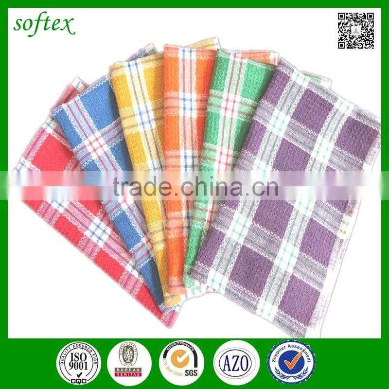promotional items china waffle wave jacquard checked coloured tea towels