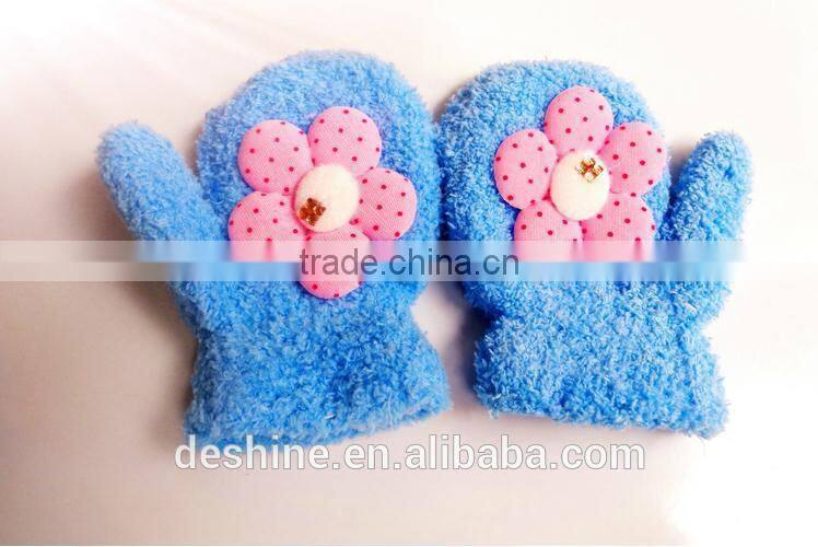 wholesale fleece children sun flowers baby gloves ST111