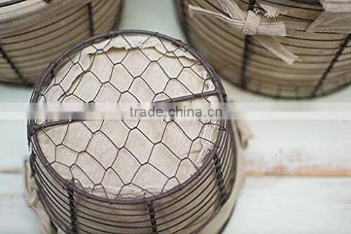 Metal Wire Storage Basket With Liner, Storage Use And Wire Metal Type Wire Lined Basket