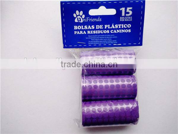 Flower printed Top selling HDPE dog poop waste bags