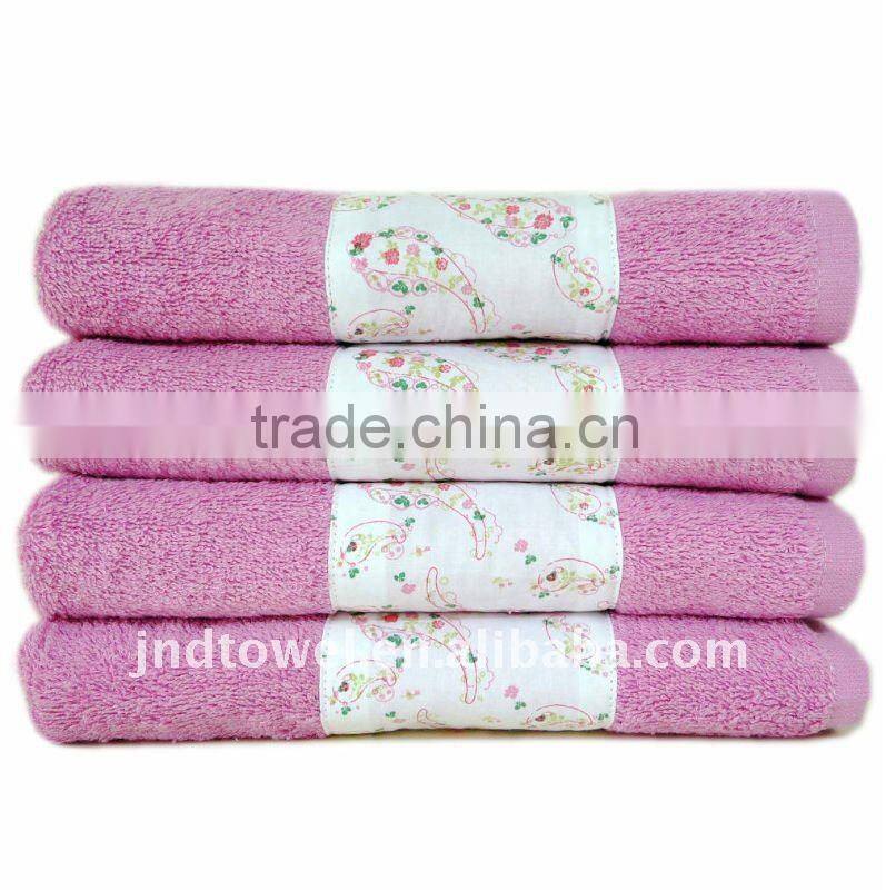 cotton towel with TC print fabric