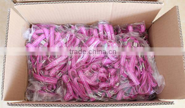 Wholesale Printed Bulk Keychain Silicone Wristband Keychain
