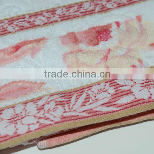 Yarn dyed blue printed cotton towel