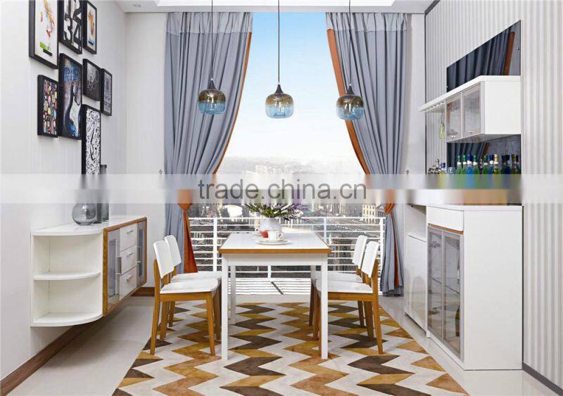 Modern functional high glossy white wooden dining table in dining room set furniture / dining table/dining chair