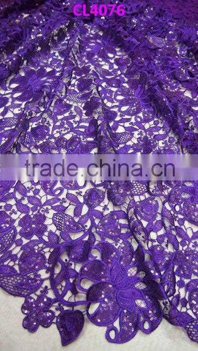 CL4076 peach 2014 New fashion sequins lace with factory price,solf and unique pattern 5 yards