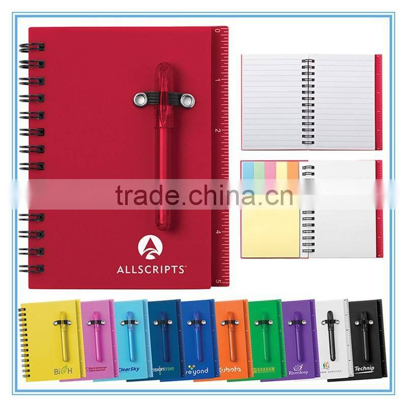 notebook with sticky note pad