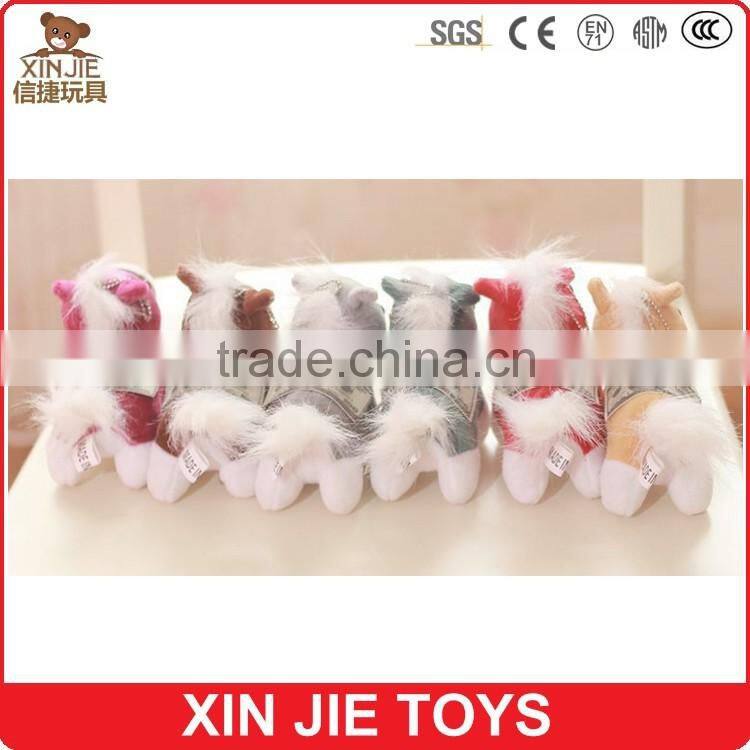 good quality plush horse keychain cute soft animal keychain