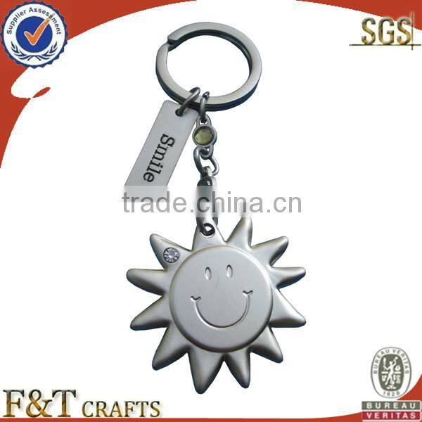 high quality new design snowflake custom cut out metal keychain