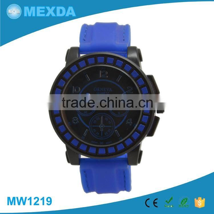 Fashion custom stainless steel back cese silicone rubber slap watch