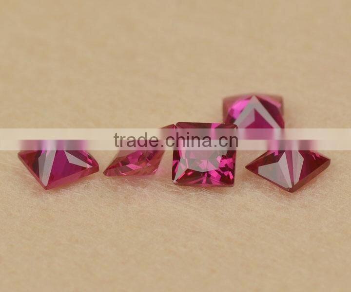 wholesale factory low price 5# colorful trillion faceted man made red rough ruby corundum