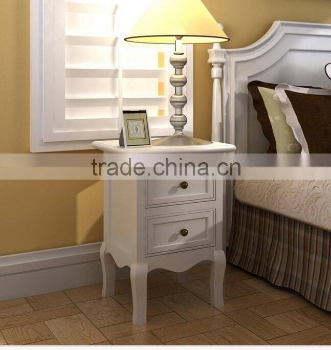 Little White Cheap Wooden Nightstand Table