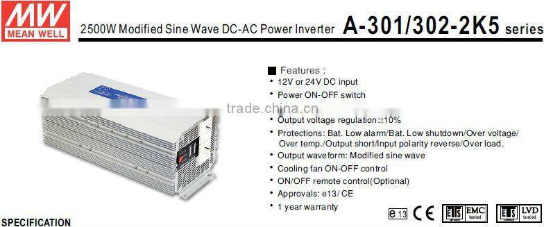 Mean well 110v 2500W Modified Sine Wave power inverter 2500w
