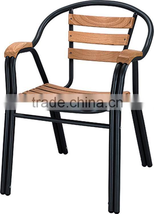 Cast wood slats aluminum chair on sale