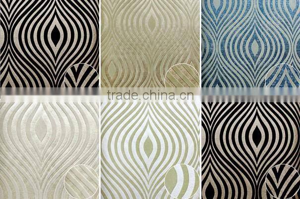 Tulai modern design purple flocked wallpaper