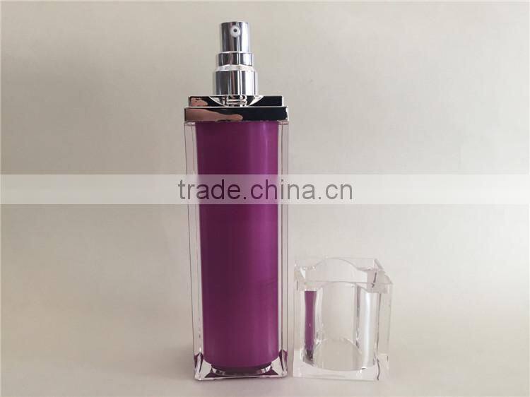 Luxury acrylic square airless spray cosmetic bottle