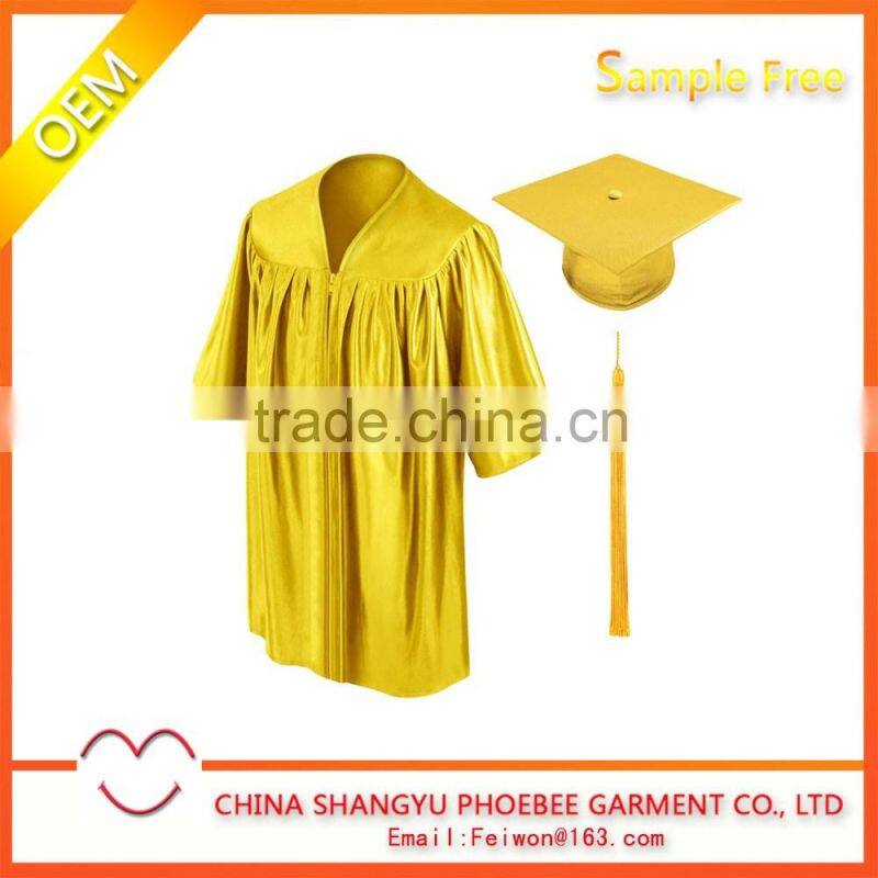 Wholesale Best Price Children Graduation Cap Gown Shiny Red