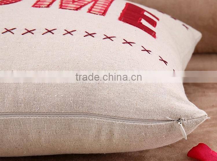 2015 HOME the letters embroidered hold pillow Cotton and linen hold pillow car Cushion for leaning on