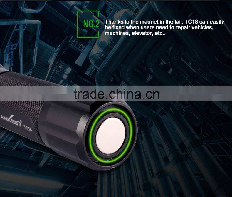 Powerful multi-function rechargeable led flashlight TC18 350 lumen led flashlight