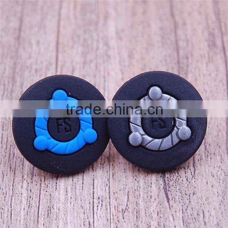 Fashion black round engraved logo men shirts metal buttons