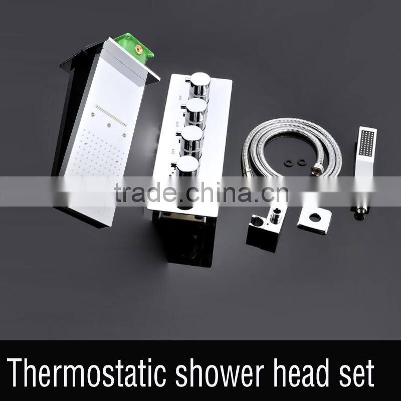 Luxury modern embedded ceiling bathroom accessories LED rain shower set thermostatic mixer bathroom showers LED water faucet