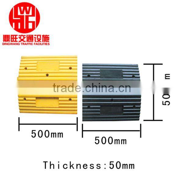 Calming Black and Yellow Rubber Traffic Hump
