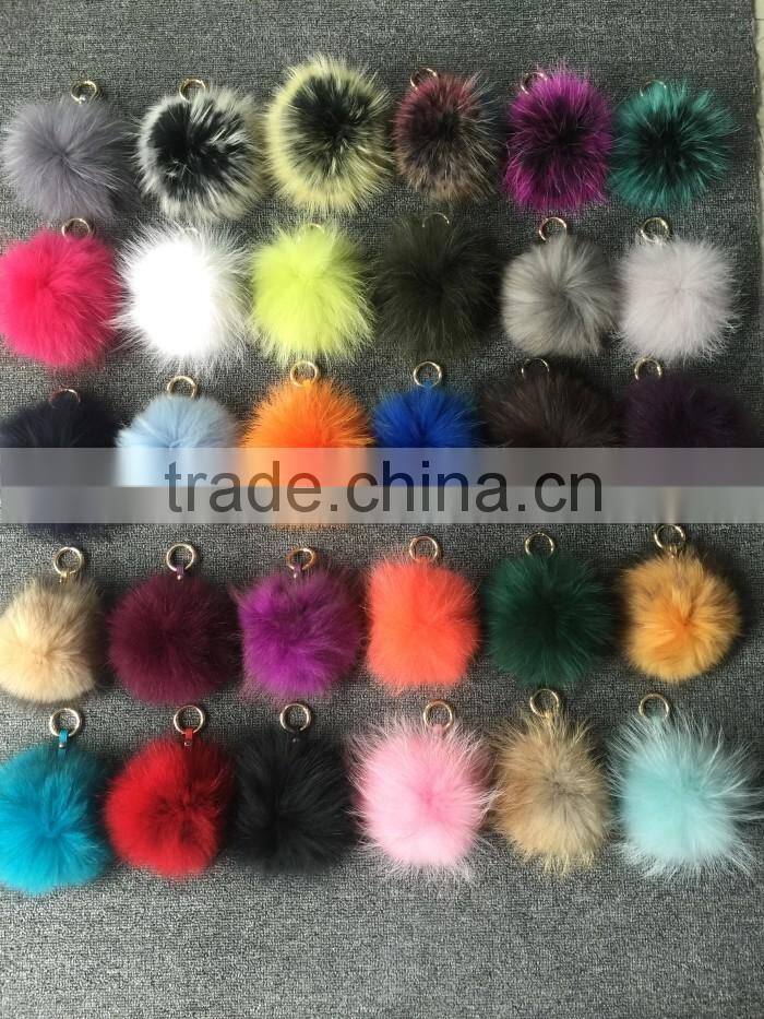 Nice Fur Fashionable Raccoon Fur Ball Fur Keyring