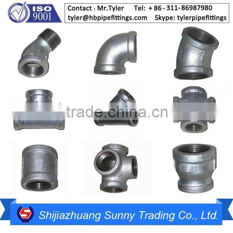 Factory Supply Hot Dipped Galvanized 150lbs BSPT pipe fitting