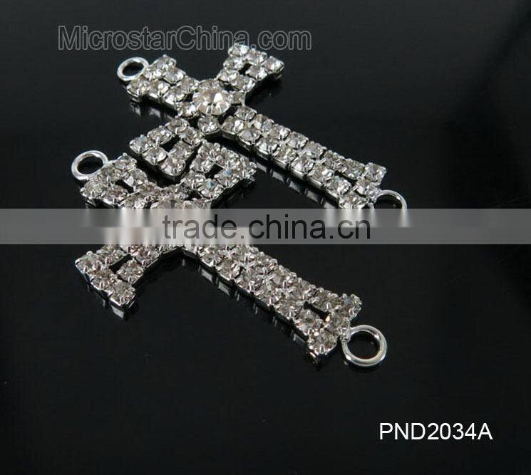 Fashion black color copper clear rhinestone cross locket pendant necklace