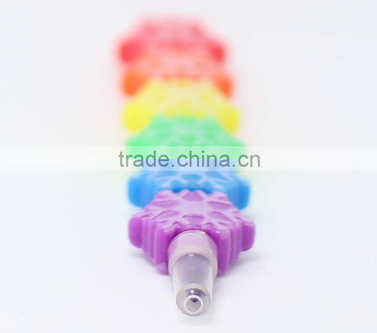 Chrismtas snowflake stackable crayon 6pcs coloring pencil