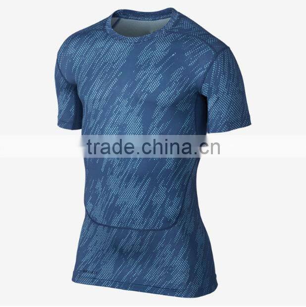high quality mens latest sublimated gym fit compression shirts