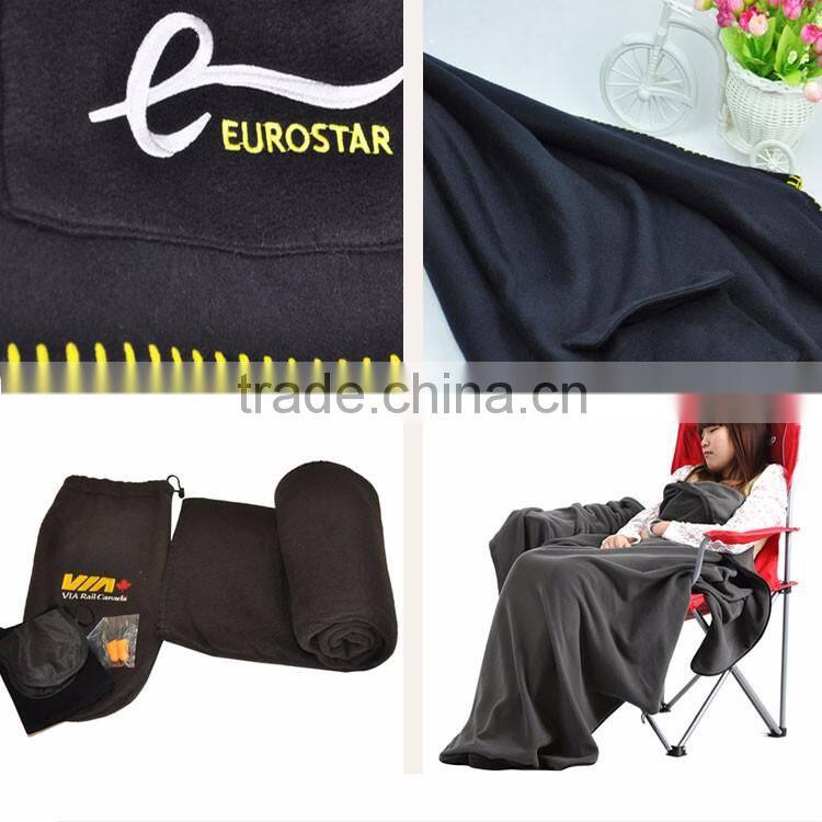 China Factory Plaid Colorful Fleece Airline Blanket