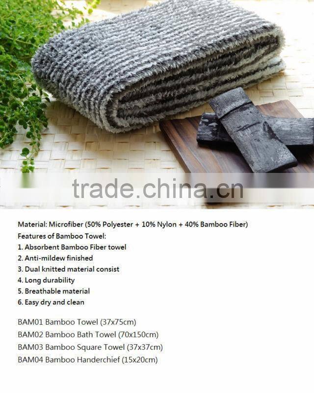 Bamboo Charcoal Fabric Square Towel for all ages
