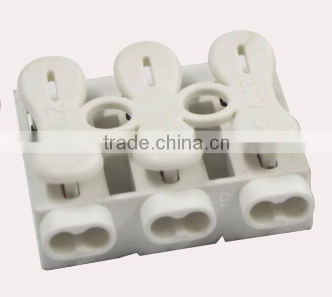 1pole terminal block electric connector with press