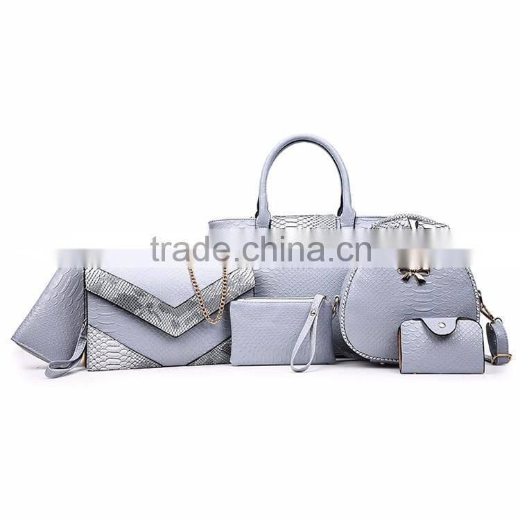 2016 new style wholesale low price office bags China 6 pcs fashion ladies handbag