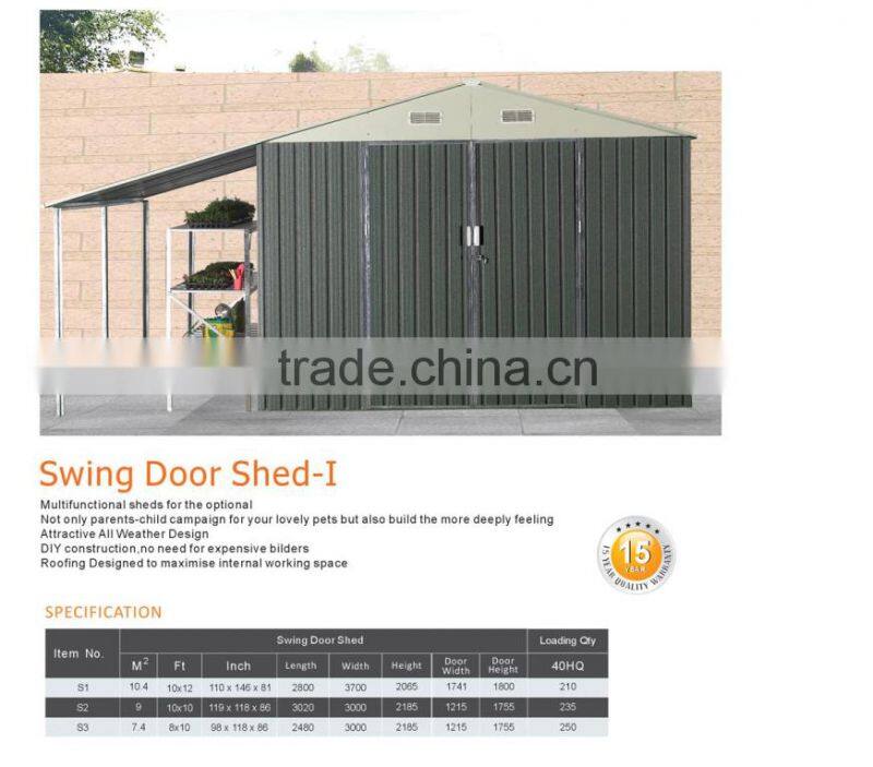 With many fuctions Metal Swing Door Shed