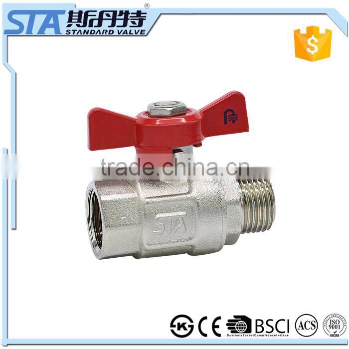 ART.1001 Manufacturer wholesale 1/2" 3/4" 1" manual operated forged brass ball valve for water oil gas air price made in china