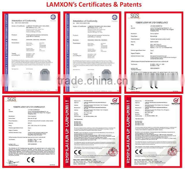 Lamxon popular design wall bathroom LED vanity mirror with LED lighting