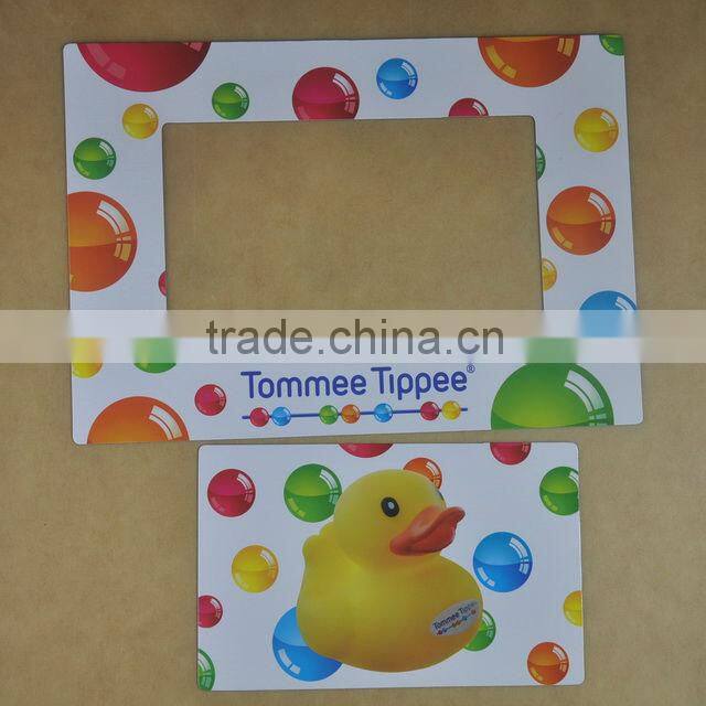 Custom made promotional die cut fridge magnet photo frame, cocacola photo frame fridge magnet