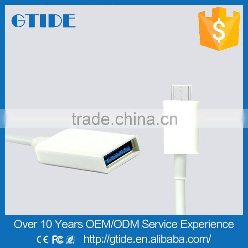 New Design USB C Type Connector OTG Data Cable,USB 3.1 Type C Type-C to USB Female Adapter Cable(15mm/customized lengh)