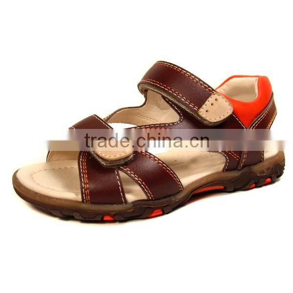 2016 Kids Black Summer PU Leather Beach Sandals for Boys